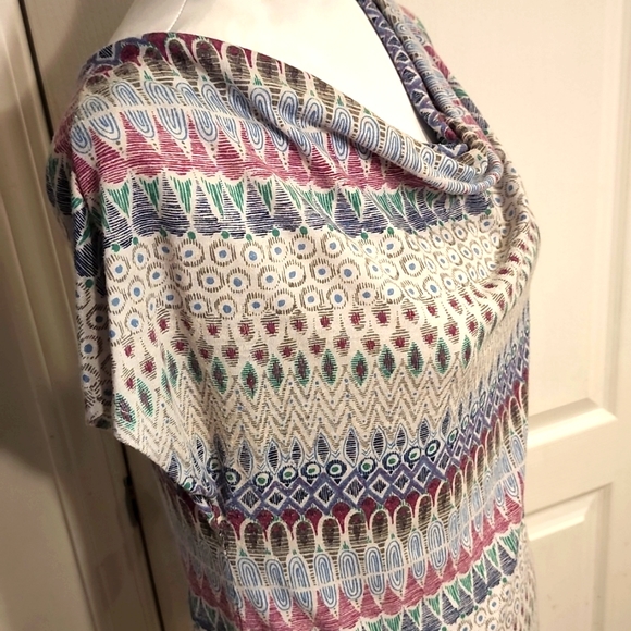 EUC!!! Sonoma Multicolored Drop Neck Blouse - Picture 3 of 4